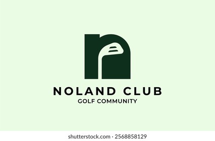 Monogram logo design initial N and Golf. Golf ball, golf stick and sport typography concept. Club and community template design. Club and community template design.