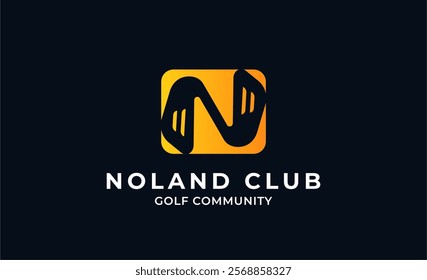 Monogram logo design initial N and Golf. Golf ball, golf stick and sport typography concept. Club and community template design. Club and community template design.