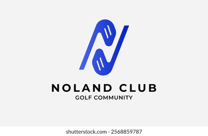 Monogram logo design initial N and Golf. Golf ball, golf stick and sport typography concept. Club and community template design. Club and community template design.