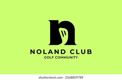 Monogram logo design initial N and Golf. Golf ball, golf stick and sport typography concept. Club and community template design. Club and community template design.