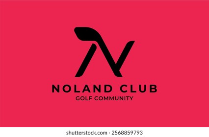 Monogram logo design initial N and Golf. Golf ball, golf stick and sport typography concept. Club and community template design. Club and community template design.