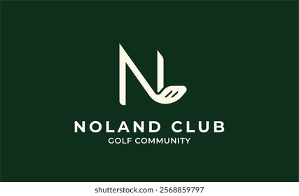 Monogram logo design initial N and Golf. Golf ball, golf stick and sport typography concept. Club and community template design. Club and community template design.