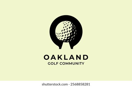 Monogram logo design initial O and Golf. Golf ball, golf stick and sport typography concept. Club and community template design. Club and community template design.