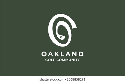 Monogram logo design initial O and Golf. Golf ball, golf stick and sport typography concept. Club and community template design. Club and community template design.