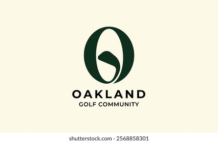 Monogram logo design initial O and Golf. Golf ball, golf stick and sport typography concept. Club and community template design. Club and community template design.