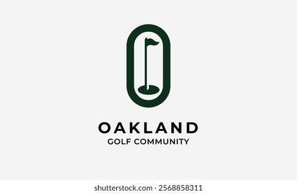 Monogram logo design initial O and Golf. Golf ball, golf stick and sport typography concept. Club and community template design. Club and community template design.