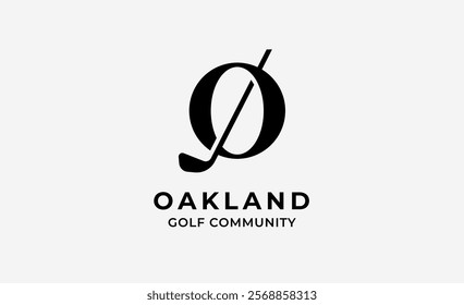 Monogram logo design initial O and Golf. Golf ball, golf stick and sport typography concept. Club and community template design. Club and community template design.