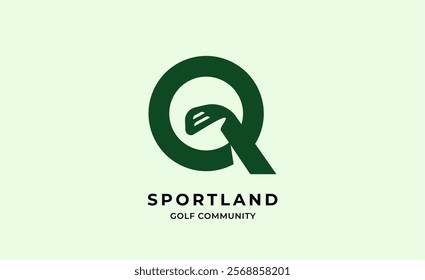 Monogram logo design initial Q and Golf. Golf ball, golf stick and sport typography concept. Club and community template design. Club and community template design.