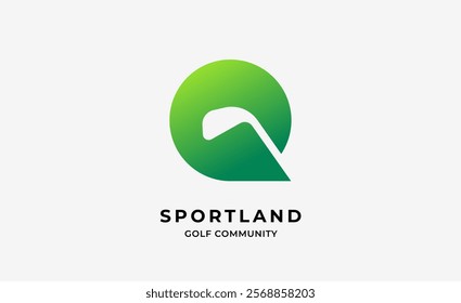 Monogram logo design initial Q and Golf. Golf ball, golf stick and sport typography concept. Club and community template design. Club and community template design.