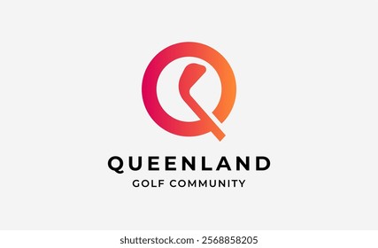 Monogram logo design initial Q and Golf. Golf ball, golf stick and sport typography concept. Club and community template design. Club and community template design.