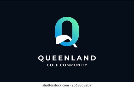 Monogram logo design initial Q and Golf. Golf ball, golf stick and sport typography concept. Club and community template design. Club and community template design.