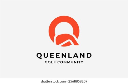 Monogram logo design initial Q and Golf. Golf ball, golf stick and sport typography concept. Club and community template design. Club and community template design.