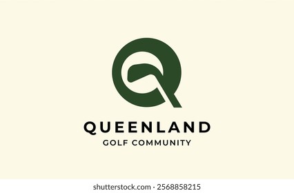 Monogram logo design initial Q and Golf. Golf ball, golf stick and sport typography concept. Club and community template design. Club and community template design.