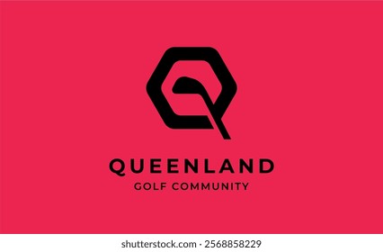 Monogram logo design initial Q and Golf. Golf ball, golf stick and sport typography concept. Club and community template design. Club and community template design.