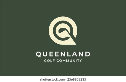 Monogram logo design initial Q and Golf. Golf ball, golf stick and sport typography concept. Club and community template design. Club and community template design.