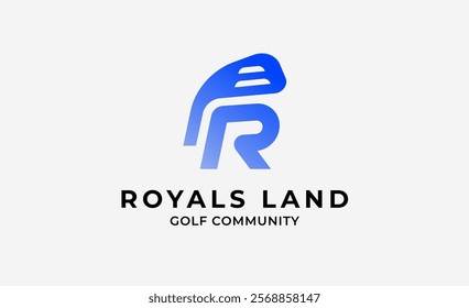 Monogram logo design initial R and Golf. Golf ball, golf stick and sport typography concept. Club and community template design. Club and community template design.