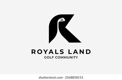 Monogram logo design initial R and Golf. Golf ball, golf stick and sport typography concept. Club and community template design. Club and community template design.