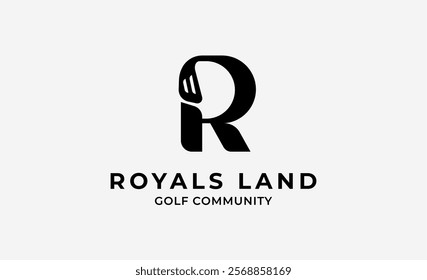 Monogram logo design initial R and Golf. Golf ball, golf stick and sport typography concept. Club and community template design. Club and community template design.