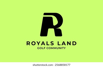 Monogram logo design initial R and Golf. Golf ball, golf stick and sport typography concept. Club and community template design. Club and community template design.