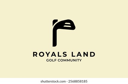 Monogram logo design initial R and Golf. Golf ball, golf stick and sport typography concept. Club and community template design. Club and community template design.