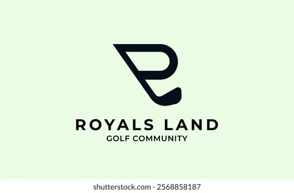 Monogram logo design initial R and Golf. Golf ball, golf stick and sport typography concept. Club and community template design. Club and community template design.