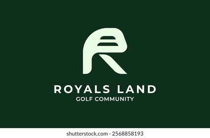 Monogram logo design initial R and Golf. Golf ball, golf stick and sport typography concept. Club and community template design. Club and community template design.