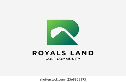 Monogram logo design initial R and Golf. Golf ball, golf stick and sport typography concept. Club and community template design. Club and community template design.