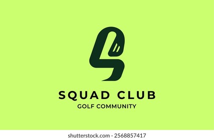 Monogram logo design initial S and Golf. Golf ball, golf stick and sport typography concept. Club and community template design. Club and community template design.