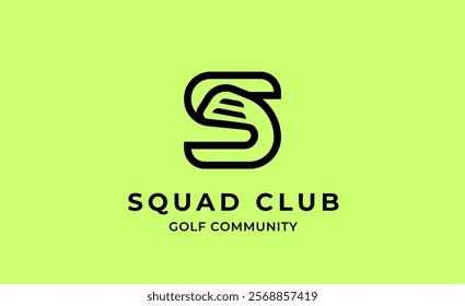 Monogram logo design initial S and Golf. Golf ball, golf stick and sport typography concept. Club and community template design. Club and community template design.