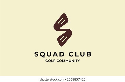 Monogram logo design initial S and Golf. Golf ball, golf stick and sport typography concept. Club and community template design. Club and community template design.