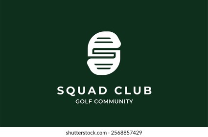 Monogram logo design initial S and Golf. Golf ball, golf stick and sport typography concept. Club and community template design. Club and community template design.