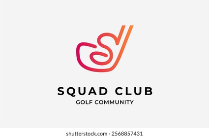 Monogram logo design initial S and Golf. Golf ball, golf stick and sport typography concept. Club and community template design. Club and community template design.