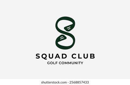 Monogram logo design initial S and Golf. Golf ball, golf stick and sport typography concept. Club and community template design. Club and community template design.