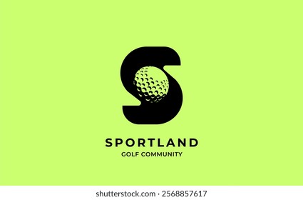 Monogram logo design initial S and Golf. Golf ball, golf stick and sport typography concept. Club and community template design. Club and community template design.