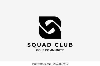 Monogram logo design initial S and Golf. Golf ball, golf stick and sport typography concept. Club and community template design. Club and community template design.