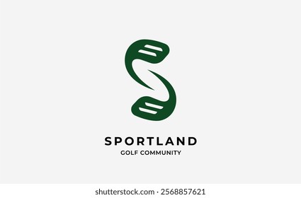 Monogram logo design initial S and Golf. Golf ball, golf stick and sport typography concept. Club and community template design. Club and community template design.