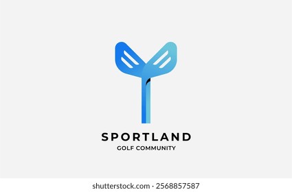 Monogram logo design initial T and Golf. Golf ball, golf stick and sport typography concept. Club and community template design. Club and community template design.