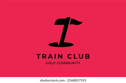 Monogram logo design initial T and Golf. Golf ball, golf stick and sport typography concept. Club and community template design. Club and community template design.