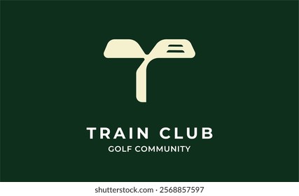Monogram logo design initial T and Golf. Golf ball, golf stick and sport typography concept. Club and community template design. Club and community template design.