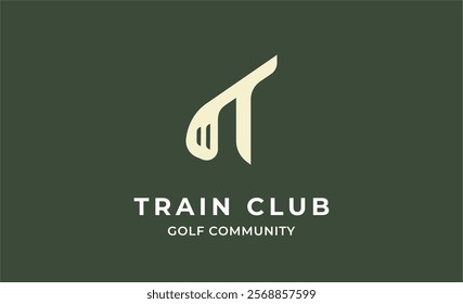 Monogram logo design initial T and Golf. Golf ball, golf stick and sport typography concept. Club and community template design. Club and community template design.