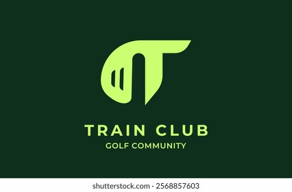 Monogram logo design initial T and Golf. Golf ball, golf stick and sport typography concept. Club and community template design. Club and community template design.