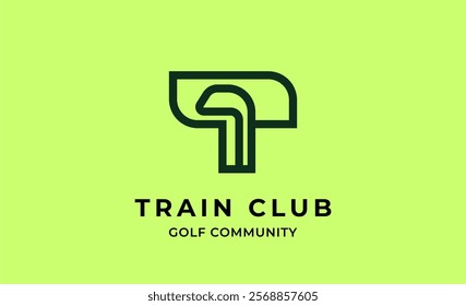 Monogram logo design initial T and Golf. Golf ball, golf stick and sport typography concept. Club and community template design. Club and community template design.