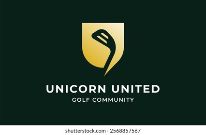 Monogram logo design initial U and Golf. Golf ball, golf stick and sport typography concept. Club and community template design. Club and community template design.