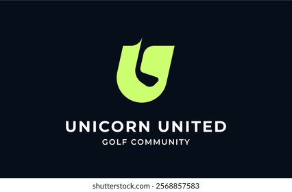 Monogram logo design initial U and Golf. Golf ball, golf stick and sport typography concept. Club and community template design. Club and community template design.