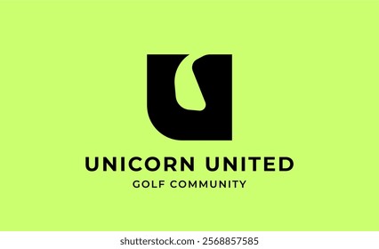 Monogram logo design initial U and Golf. Golf ball, golf stick and sport typography concept. Club and community template design. Club and community template design.