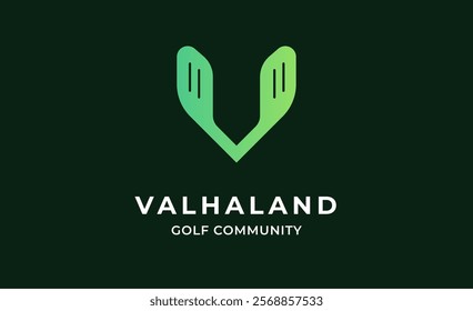 Monogram logo design initial V and Golf. Golf ball, golf stick and sport typography concept. Club and community template design. Club and community template design.