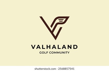 Monogram logo design initial V and Golf. Golf ball, golf stick and sport typography concept. Club and community template design. Club and community template design.