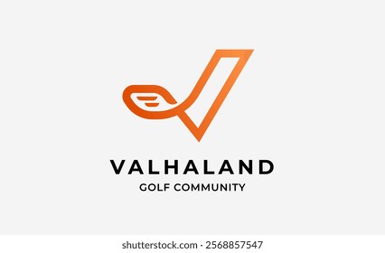 Monogram logo design initial V and Golf. Golf ball, golf stick and sport typography concept. Club and community template design. Club and community template design.