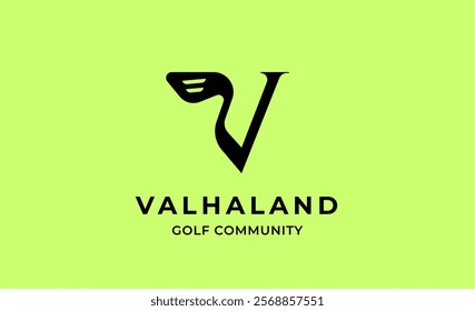 Monogram logo design initial V and Golf. Golf ball, golf stick and sport typography concept. Club and community template design. Club and community template design.