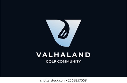 Monogram logo design initial V and Golf. Golf ball, golf stick and sport typography concept. Club and community template design. Club and community template design.